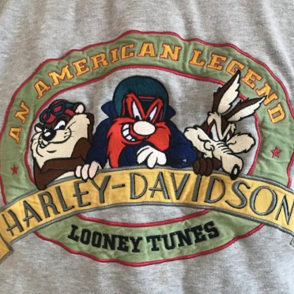 Looney Toons Harley Davidson Crewneck - Picture 2 of 4